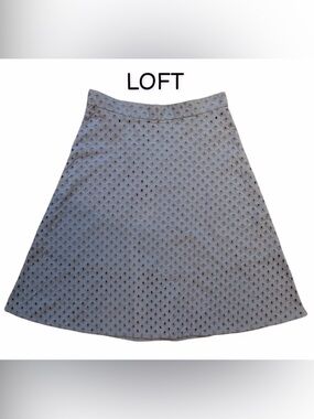 LOFT ~ Beautiful ~ Bluish Gray ~ Eyelet ~ Skirt ~ NWT ~ Size 12